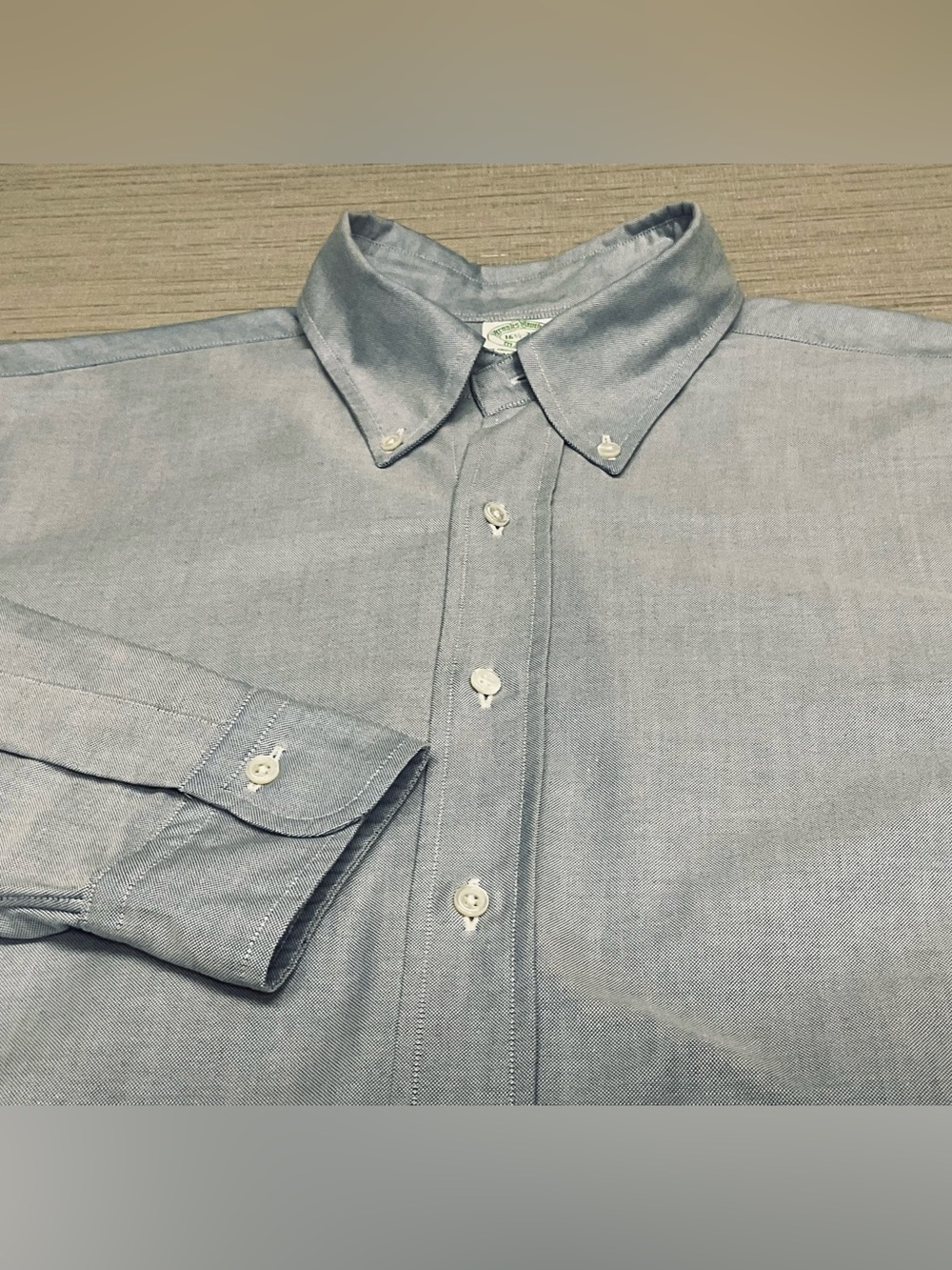 VTG Brooks Brothers Makers Blue Chambray Shirt MADE IN USA
